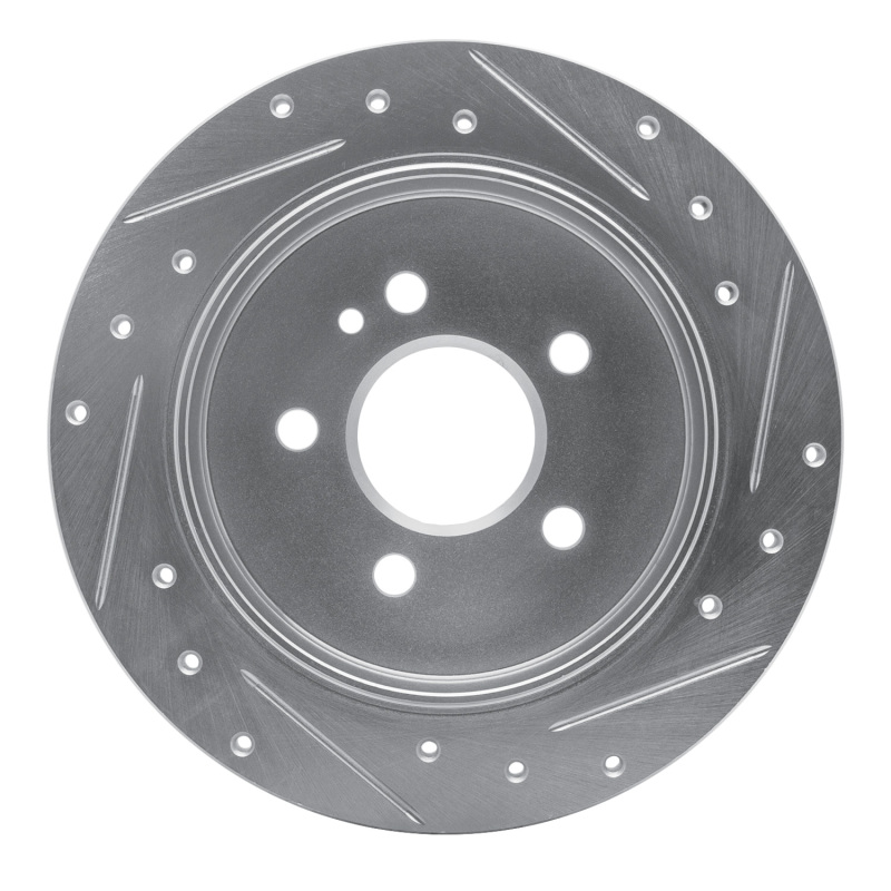 Mercedes-Benz ML350 Brake Rotor (1) - Rear Left - R1 Concepts - Drilled & Slotted - Silver - `98-`05